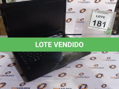 LOTE 181 - 01 NOTEBOOK MARCA POSITIVO. (NO ESTADO) ATENÇÃO! FAZER A VISITAÇÃO ANTES DE ARREMATAR, NÃO SABEMOS SE FUNCIONA, LEILÃO NÃO TEM GARANTIA E NEM DEVOLUÇÃO, SUJEITO A POSSÍVEIS AVARIAS VISÍVEIS/OCULTAS E/OU AUSÊNCIA DE COMPONENTES.