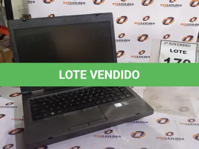 LOTE 170 - 01 NOTEBOOK MARCA HP. (NO ESTADO) ATENÇÃO! FAZER A VISITAÇÃO ANTES DE ARREMATAR, NÃO SABEMOS SE FUNCIONA, LEILÃO NÃO TEM GARANTIA E NEM DEVOLUÇÃO, SUJEITO A POSSÍVEIS AVARIAS VISÍVEIS/OCULTAS E/OU AUSÊNCIA DE COMPONENTES.