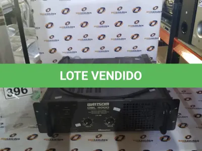 LOTE 396 - 01 AMPLIFICADOR PROFISSIONAL MODELO DBL 4000 MARCA WATTSOM. (NO ESTADO) ATENÇÃO! FAZER A VISITAÇÃO ANTES DE ARREMATAR, NÃO SABEMOS SE FUNCIONA, LEILÃO NÃO TEM GARANTIA E NEM DEVOLUÇÃO, SUJEITO A POSSÍVEIS AVARIAS VISÍVEIS/OCULTAS E/OU AUSÊNCIA DE COMPONENTES.