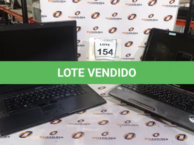 LOTE 154 - 02 NOTEBOOKS MARCAS TOSHIBA E DELL. (NO ESTADO) ATENÇÃO! FAZER A VISITAÇÃO ANTES DE ARREMATAR, NÃO SABEMOS SE FUNCIONA, LEILÃO NÃO TEM GARANTIA E NEM DEVOLUÇÃO, SUJEITO A POSSÍVEIS AVARIAS VISÍVEIS/OCULTAS E/OU AUSÊNCIA DE COMPONENTES.