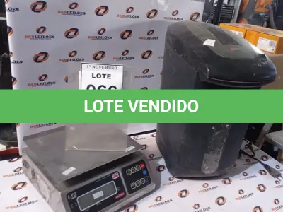 LOTE 066 - 01 BALANÇA E 01 FRAGMENTADORA. (NO ESTADO) ATENÇÃO! FAZER A VISITAÇÃO ANTES DE ARREMATAR, NÃO SABEMOS SE FUNCIONA, LEILÃO NÃO TEM GARANTIA E NEM DEVOLUÇÃO, SUJEITO A POSSÍVEIS AVARIAS VISÍVEIS/OCULTAS E/OU AUSÊNCIA DE COMPONENTES.