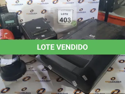 LOTE 403 - 01 SCANNER MODELO G4050 MARCA HP, 01 IMPRESSORA DE CUPOM MARCA BEMATECH, 01 FALSH DE ESTÚDIO COMPACTO 100 MARCA MAKO E 01 GRAVADOR DE ÁUDIO MARCA MARANTZ. (NO ESTADO) ATENÇÃO! FAZER A VISITAÇÃO ANTES DE ARREMATAR, NÃO SABEMOS SE FUNCIONA, LEILÃO NÃO TEM GARANTIA E NEM DEVOLUÇÃO, SUJEITO A POSSÍVEIS AVARIAS VISÍVEIS/OCULTAS E/OU AUSÊNCIA DE COMPONENTES.