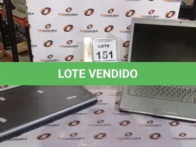 LOTE 151 - 02 NOTEBOOKS MARCAS NOVADATA DE DELL. (NO ESTADO) ATENÇÃO! FAZER A VISITAÇÃO ANTES DE ARREMATAR, NÃO SABEMOS SE FUNCIONA, LEILÃO NÃO TEM GARANTIA E NEM DEVOLUÇÃO, SUJEITO A POSSÍVEIS AVARIAS VISÍVEIS/OCULTAS E/OU AUSÊNCIA DE COMPONENTES.