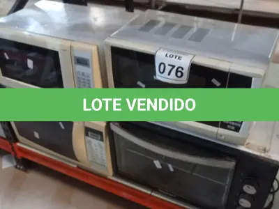 LOTE 076 - 01 FORNO ELÉTRICO E 03 MICRO-ONDAS MARCAS E MODELOS DIVERSOS. (NO ESTADO) ATENÇÃO! FAZER A VISITAÇÃO ANTES DE ARREMATAR, NÃO SABEMOS SE FUNCIONA, LEILÃO NÃO TEM GARANTIA E NEM DEVOLUÇÃO, SUJEITO A POSSÍVEIS AVARIAS VISÍVEIS/OCULTAS E/OU AUSÊNCIA DE COMPONENTES.