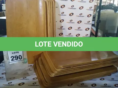 LOTE 290 - 20 PLACAS DE MADEIRA. (NO ESTADO) ATENÇÃO! FAZER A VISITAÇÃO ANTES DE ARREMATAR, NÃO SABEMOS SE FUNCIONA, LEILÃO NÃO TEM GARANTIA E NEM DEVOLUÇÃO, SUJEITO A POSSÍVEIS AVARIAS VISÍVEIS/OCULTAS E/OU AUSÊNCIA DE COMPONENTES.