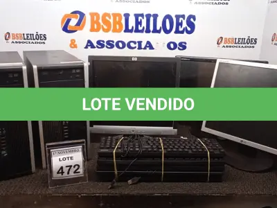 LOTE 472 - 02 CPUS MARCA HP, 03 MONITORES E 05 TECLADOS DE PC. (NO ESTADO) ATENÇÃO! FAZER A VISITAÇÃO ANTES DE ARREMATAR, NÃO SABEMOS SE FUNCIONA, LEILÃO NÃO TEM GARANTIA E NEM DEVOLUÇÃO, SUJEITO A POSSÍVEIS AVARIAS VISÍVEIS/OCULTAS E/OU AUSÊNCIA DE COMPONENTES.