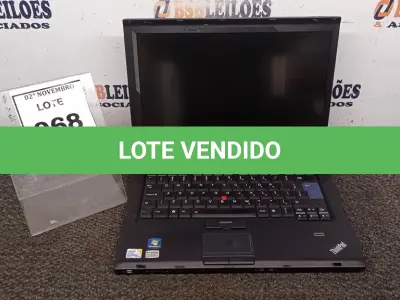 LOTE 068 - 01 NOTEBOOK MARCA LENOVO SÉRIE THINKPAD COM MALETA. (NO ESTADO) ATENÇÃO! FAZER A VISITAÇÃO ANTES DE ARREMATAR, NÃO SABEMOS SE FUNCIONA, LEILÃO NÃO TEM GARANTIA E NEM DEVOLUÇÃO, SUJEITO A POSSÍVEIS AVARIAS VISÍVEIS/OCULTAS E/OU AUSÊNCIA DE COMPONENTES.