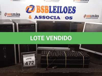 LOTE 472 - 02 CPUS MARCA HP, 03 MONITORES E 05 TECLADOS DE PC. (NO ESTADO) ATENÇÃO! FAZER A VISITAÇÃO ANTES DE ARREMATAR, NÃO SABEMOS SE FUNCIONA, LEILÃO NÃO TEM GARANTIA E NEM DEVOLUÇÃO, SUJEITO A POSSÍVEIS AVARIAS VISÍVEIS/OCULTAS E/OU AUSÊNCIA DE COMPONENTES.