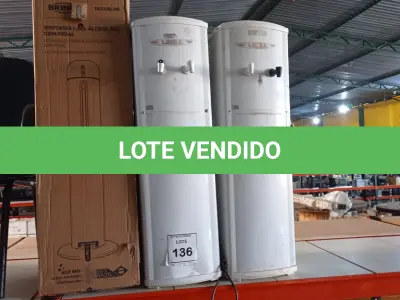 LOTE 136 - 02 BEBEDOUROS PARA GARRAFÃO MARCA IBBL E 01 DISPENSE PARA ÁLCOOL EM GEL COM PEDAL. (NO ESTADO) ATENÇÃO! FAZER A VISITAÇÃO ANTES DE ARREMATAR, NÃO SABEMOS SE FUNCIONA, LEILÃO NÃO TEM GARANTIA E NEM DEVOLUÇÃO, SUJEITO A POSSÍVEIS AVARIAS VISÍVEIS/OCULTAS E/OU AUSÊNCIA DE COMPONENTES.