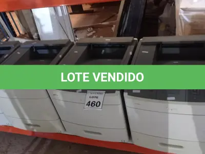 LOTE 460 - 04 IMPRESSORAS MODELO T654DN MARCA LEXMARK. (NO ESTADO) ATENÇÃO! FAZER A VISITAÇÃO ANTES DE ARREMATAR, NÃO SABEMOS SE FUNCIONA, LEILÃO NÃO TEM GARANTIA E NEM DEVOLUÇÃO, SUJEITO A POSSÍVEIS AVARIAS VISÍVEIS/OCULTAS E/OU AUSÊNCIA DE COMPONENTES.