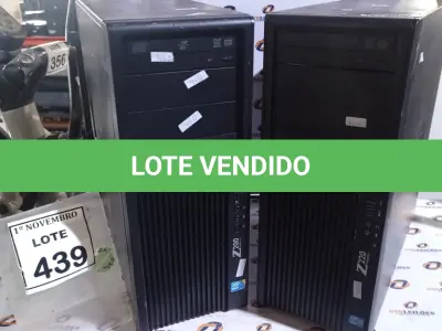 LOTE 439 - 02 ESTAÇÕES DE TRABALHO MODELO HP Z220 MARCA HP. (NO ESTADO) ATENÇÃO! FAZER A VISITAÇÃO ANTES DE ARREMATAR, NÃO SABEMOS SE FUNCIONA, LEILÃO NÃO TEM GARANTIA E NEM DEVOLUÇÃO, SUJEITO A POSSÍVEIS AVARIAS VISÍVEIS/OCULTAS E/OU AUSÊNCIA DE COMPONENTES.