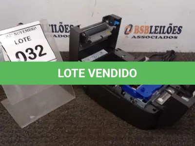 LOTE 032 - 01 IMPRESSORA DE CUPOM MARCA DIEBOLD COM FONTE. (NO ESTADO) ATENÇÃO! FAZER A VISITAÇÃO ANTES DE ARREMATAR, NÃO SABEMOS SE FUNCIONA, LEILÃO NÃO TEM GARANTIA E NEM DEVOLUÇÃO, SUJEITO A POSSÍVEIS AVARIAS VISÍVEIS/OCULTAS E/OU AUSÊNCIA DE COMPONENTES.