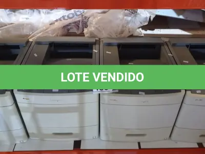 LOTE 459 - 04 IMPRESSORAS MODELO T654DN MARCA LEXMARK. (NO ESTADO) ATENÇÃO! FAZER A VISITAÇÃO ANTES DE ARREMATAR, NÃO SABEMOS SE FUNCIONA, LEILÃO NÃO TEM GARANTIA E NEM DEVOLUÇÃO, SUJEITO A POSSÍVEIS AVARIAS VISÍVEIS/OCULTAS E/OU AUSÊNCIA DE COMPONENTES.