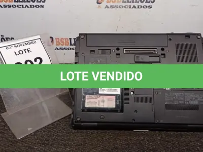 LOTE 002 - 01 NOTEBOOK SÉRIE ELITEBOOK MARCA HP. (NO ESTADO) ATENÇÃO! FAZER A VISITAÇÃO ANTES DE ARREMATAR, NÃO SABEMOS SE FUNCIONA, LEILÃO NÃO TEM GARANTIA E NEM DEVOLUÇÃO, SUJEITO A POSSÍVEIS AVARIAS VISÍVEIS/OCULTAS E/OU AUSÊNCIA DE COMPONENTES.