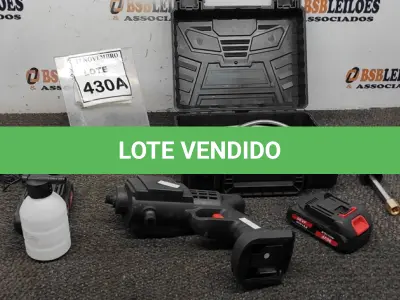 LOTE 430 - 01 LAVADORA DE PRESSÃO A BATERIA. (NO ESTADO) ATENÇÃO! FAZER A VISITAÇÃO ANTES DE ARREMATAR, NÃO SABEMOS SE FUNCIONA, LEILÃO NÃO TEM GARANTIA E NEM DEVOLUÇÃO, SUJEITO A POSSÍVEIS AVARIAS VISÍVEIS/OCULTAS E/OU AUSÊNCIA DE COMPONENTES.