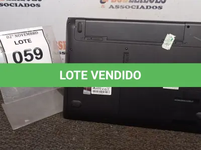 LOTE 059 - 01 NOTEBOOK MARCA SAMSUNG. (NO ESTADO) ATENÇÃO! FAZER A VISITAÇÃO ANTES DE ARREMATAR, NÃO SABEMOS SE FUNCIONA, LEILÃO NÃO TEM GARANTIA E NEM DEVOLUÇÃO, SUJEITO A POSSÍVEIS AVARIAS VISÍVEIS/OCULTAS E/OU AUSÊNCIA DE COMPONENTES.