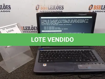 LOTE 031 - 01 NOTEBOOK MARCA ACER. (NO ESTADO) ATENÇÃO! FAZER A VISITAÇÃO ANTES DE ARREMATAR, NÃO SABEMOS SE FUNCIONA, LEILÃO NÃO TEM GARANTIA E NEM DEVOLUÇÃO, SUJEITO A POSSÍVEIS AVARIAS VISÍVEIS/OCULTAS E/OU AUSÊNCIA DE COMPONENTES.