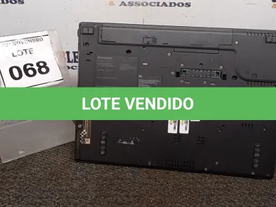 LOTE 068 - 01 NOTEBOOK MARCA LENOVO SÉRIE THINKPAD COM MALETA. (NO ESTADO) ATENÇÃO! FAZER A VISITAÇÃO ANTES DE ARREMATAR, NÃO SABEMOS SE FUNCIONA, LEILÃO NÃO TEM GARANTIA E NEM DEVOLUÇÃO, SUJEITO A POSSÍVEIS AVARIAS VISÍVEIS/OCULTAS E/OU AUSÊNCIA DE COMPONENTES.