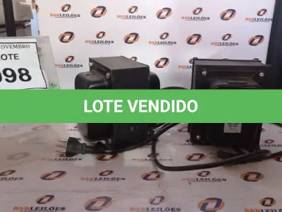 LOTE 098 - 02 TRANSFORMADORES. (NO ESTADO) ATENÇÃO! FAZER A VISITAÇÃO ANTES DE ARREMATAR, NÃO SABEMOS SE FUNCIONA, LEILÃO NÃO TEM GARANTIA E NEM DEVOLUÇÃO, SUJEITO A POSSÍVEIS AVARIAS VISÍVEIS/OCULTAS E/OU AUSÊNCIA DE COMPONENTES.