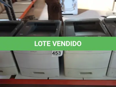 LOTE 453 - 04 IMPRESSORAS MODELO T654DN MARCA LEXMARK. (NO ESTADO) ATENÇÃO! FAZER A VISITAÇÃO ANTES DE ARREMATAR, NÃO SABEMOS SE FUNCIONA, LEILÃO NÃO TEM GARANTIA E NEM DEVOLUÇÃO, SUJEITO A POSSÍVEIS AVARIAS VISÍVEIS/OCULTAS E/OU AUSÊNCIA DE COMPONENTES.