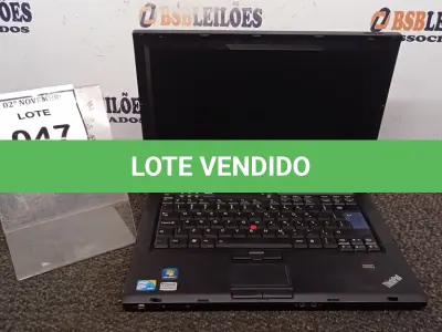 LOTE 047 - 01 NOTEBOOK MARCA LENOVO SÉRIE THINKPAD. (NO ESTADO) ATENÇÃO! FAZER A VISITAÇÃO ANTES DE ARREMATAR, NÃO SABEMOS SE FUNCIONA, LEILÃO NÃO TEM GARANTIA E NEM DEVOLUÇÃO, SUJEITO A POSSÍVEIS AVARIAS VISÍVEIS/OCULTAS E/OU AUSÊNCIA DE COMPONENTES.