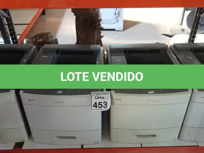 LOTE 453 - 04 IMPRESSORAS MODELO T654DN MARCA LEXMARK. (NO ESTADO) ATENÇÃO! FAZER A VISITAÇÃO ANTES DE ARREMATAR, NÃO SABEMOS SE FUNCIONA, LEILÃO NÃO TEM GARANTIA E NEM DEVOLUÇÃO, SUJEITO A POSSÍVEIS AVARIAS VISÍVEIS/OCULTAS E/OU AUSÊNCIA DE COMPONENTES.