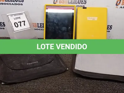 LOTE 077 - 02 TABLETS MARCA POSITIVO COM CAPA. (NO ESTADO) ATENÇÃO! FAZER A VISITAÇÃO ANTES DE ARREMATAR, NÃO SABEMOS SE FUNCIONA, LEILÃO NÃO TEM GARANTIA E NEM DEVOLUÇÃO, SUJEITO A POSSÍVEIS AVARIAS VISÍVEIS/OCULTAS E/OU AUSÊNCIA DE COMPONENTES.