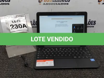 LOTE 230 - 01 NOTEBOOK TELA 11.6’’ 2GB DE MEMÓRIA MARCA SAMSUNG. (NO ESTADO) ATENÇÃO! FAZER A VISITAÇÃO ANTES DE ARREMATAR, NÃO SABEMOS SE FUNCIONA, LEILÃO NÃO TEM GARANTIA E NEM DEVOLUÇÃO, SUJEITO A POSSÍVEIS AVARIAS VISÍVEIS/OCULTAS E/OU AUSÊNCIA DE COMPONENTES.