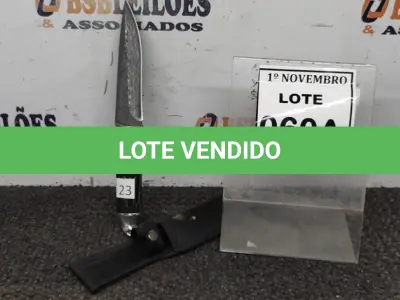 LOTE 060 - 01 FACA IMPORTADA AÇO INOXIDÁVEL CABO EM MADEIRA POMO COM UMA ÁGUIA FULL TANG BAINHA DE NYLON TAMANHO TOTAL 28CM PESO 288G JÁ AFIADA  