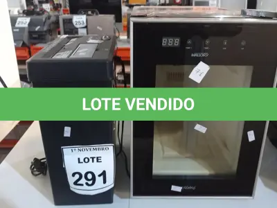 LOTE 291 - 01 ADEGA MARCA MALLORY E 01 FRAGMENTADORA DE PAPEL. (NO ESTADO) ATENÇÃO! FAZER A VISITAÇÃO ANTES DE ARREMATAR, NÃO SABEMOS SE FUNCIONA, LEILÃO NÃO TEM GARANTIA E NEM DEVOLUÇÃO, SUJEITO A POSSÍVEIS AVARIAS VISÍVEIS/OCULTAS E/OU AUSÊNCIA DE COMPONENTES.