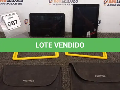 LOTE 067 - 02 TABLETS MARCA POSITIVO COM CAPA. (NO ESTADO) ATENÇÃO! FAZER A VISITAÇÃO ANTES DE ARREMATAR, NÃO SABEMOS SE FUNCIONA, LEILÃO NÃO TEM GARANTIA E NEM DEVOLUÇÃO, SUJEITO A POSSÍVEIS AVARIAS VISÍVEIS/OCULTAS E/OU AUSÊNCIA DE COMPONENTES.