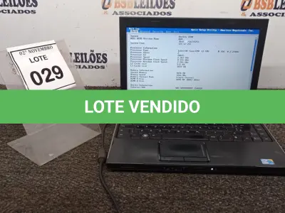 LOTE 029 - 01 NOTEBOOK CORE I3 MARCA DELL. (NO ESTADO) ATENÇÃO! FAZER A VISITAÇÃO ANTES DE ARREMATAR, NÃO SABEMOS SE FUNCIONA, LEILÃO NÃO TEM GARANTIA E NEM DEVOLUÇÃO, SUJEITO A POSSÍVEIS AVARIAS VISÍVEIS/OCULTAS E/OU AUSÊNCIA DE COMPONENTES.