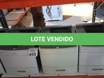LOTE 453 - 04 IMPRESSORAS MODELO T654DN MARCA LEXMARK. (NO ESTADO) ATENÇÃO! FAZER A VISITAÇÃO ANTES DE ARREMATAR, NÃO SABEMOS SE FUNCIONA, LEILÃO NÃO TEM GARANTIA E NEM DEVOLUÇÃO, SUJEITO A POSSÍVEIS AVARIAS VISÍVEIS/OCULTAS E/OU AUSÊNCIA DE COMPONENTES.