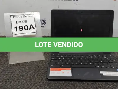 LOTE 190 - 01 NOTEBOOK TELA 11.6’’ 2GB DE MEMÓRIA MARCA SAMSUNG. (NO ESTADO) ATENÇÃO! FAZER A VISITAÇÃO ANTES DE ARREMATAR, NÃO SABEMOS SE FUNCIONA, LEILÃO NÃO TEM GARANTIA E NEM DEVOLUÇÃO, SUJEITO A POSSÍVEIS AVARIAS VISÍVEIS/OCULTAS E/OU AUSÊNCIA DE COMPONENTES.
