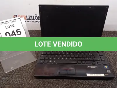 LOTE 045 - 01 NOTEBOOK MARCA HP. (NO ESTADO) ATENÇÃO! FAZER A VISITAÇÃO ANTES DE ARREMATAR, NÃO SABEMOS SE FUNCIONA, LEILÃO NÃO TEM GARANTIA E NEM DEVOLUÇÃO, SUJEITO A POSSÍVEIS AVARIAS VISÍVEIS/OCULTAS E/OU AUSÊNCIA DE COMPONENTES.