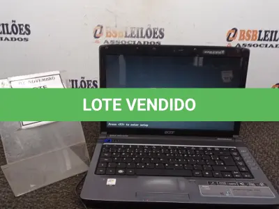 LOTE 031 - 01 NOTEBOOK MARCA ACER. (NO ESTADO) ATENÇÃO! FAZER A VISITAÇÃO ANTES DE ARREMATAR, NÃO SABEMOS SE FUNCIONA, LEILÃO NÃO TEM GARANTIA E NEM DEVOLUÇÃO, SUJEITO A POSSÍVEIS AVARIAS VISÍVEIS/OCULTAS E/OU AUSÊNCIA DE COMPONENTES.
