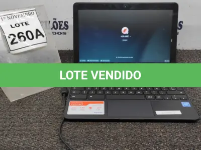LOTE 260 - 01 NOTEBOOK TELA 11.6’’ 2GB DE MEMÓRIA MARCA SAMSUNG. (NO ESTADO) ATENÇÃO! FAZER A VISITAÇÃO ANTES DE ARREMATAR, NÃO SABEMOS SE FUNCIONA, LEILÃO NÃO TEM GARANTIA E NEM DEVOLUÇÃO, SUJEITO A POSSÍVEIS AVARIAS VISÍVEIS/OCULTAS E/OU AUSÊNCIA DE COMPONENTES.