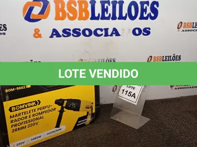 LOTE 115 - 01 MARTELETE PERFURADOR E ROMPEDOR PROFISSIONAL 26MM 220V 1480W (PRODUTO NOVO). (NO ESTADO) ATENÇÃO! FAZER A VISITAÇÃO ANTES DE ARREMATAR, NÃO SABEMOS SE FUNCIONA, LEILÃO NÃO TEM GARANTIA E NEM DEVOLUÇÃO, SUJEITO A POSSÍVEIS AVARIAS VISÍVEIS/OCULTAS E/OU AUSÊNCIA DE COMPONENTES.
