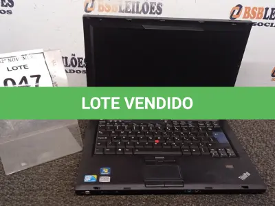 LOTE 047 - 01 NOTEBOOK MARCA LENOVO SÉRIE THINKPAD. (NO ESTADO) ATENÇÃO! FAZER A VISITAÇÃO ANTES DE ARREMATAR, NÃO SABEMOS SE FUNCIONA, LEILÃO NÃO TEM GARANTIA E NEM DEVOLUÇÃO, SUJEITO A POSSÍVEIS AVARIAS VISÍVEIS/OCULTAS E/OU AUSÊNCIA DE COMPONENTES.