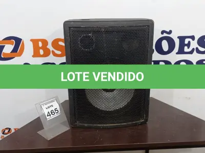 LOTE 465 - 01 CAIXA DE SOM PROFISSIONAL. (NO ESTADO) ATENÇÃO! FAZER A VISITAÇÃO ANTES DE ARREMATAR, NÃO SABEMOS SE FUNCIONA, LEILÃO NÃO TEM GARANTIA E NEM DEVOLUÇÃO, SUJEITO A POSSÍVEIS AVARIAS VISÍVEIS/OCULTAS E/OU AUSÊNCIA DE COMPONENTES.