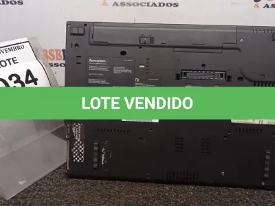 LOTE 034 - 01 NOTEBOOK MARCA LENOVO SÉRIE THINKPAD PARA RETIRADA DE PEÇAS. (NO ESTADO) ATENÇÃO! FAZER A VISITAÇÃO ANTES DE ARREMATAR, NÃO SABEMOS SE FUNCIONA, LEILÃO NÃO TEM GARANTIA E NEM DEVOLUÇÃO, SUJEITO A POSSÍVEIS AVARIAS VISÍVEIS/OCULTAS E/OU AUSÊNCIA DE COMPONENTES.