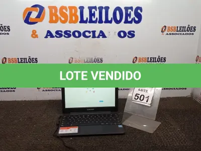 LOTE 501 - 01 NOTEBOOK TELA 11.6’’ 2GB DE MEMÓRIA MARCA SAMSUNG. (NO ESTADO) ATENÇÃO! FAZER A VISITAÇÃO ANTES DE ARREMATAR, NÃO SABEMOS SE FUNCIONA, LEILÃO NÃO TEM GARANTIA E NEM DEVOLUÇÃO, SUJEITO A POSSÍVEIS AVARIAS VISÍVEIS/OCULTAS E/OU AUSÊNCIA DE COMPONENTES.