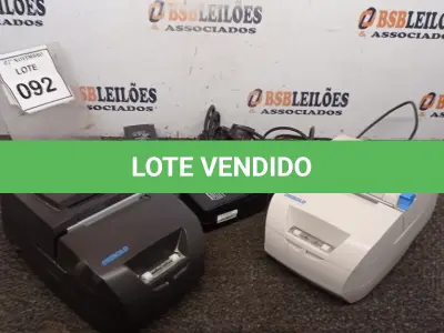 LOTE 092 - 02 IMPRESSORAS DE CUPOM MARCA DIEBOLD COM 02 FONTES. (NO ESTADO) ATENÇÃO! FAZER A VISITAÇÃO ANTES DE ARREMATAR, NÃO SABEMOS SE FUNCIONA, LEILÃO NÃO TEM GARANTIA E NEM DEVOLUÇÃO, SUJEITO A POSSÍVEIS AVARIAS VISÍVEIS/OCULTAS E/OU AUSÊNCIA DE COMPONENTES.