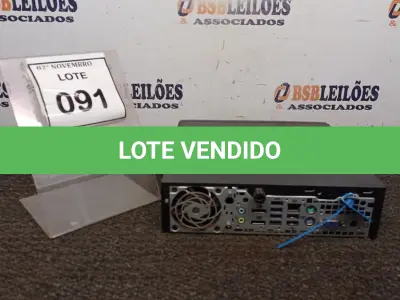 LOTE 091 - 01 MINI CPU MARCA HP. (NO ESTADO) ATENÇÃO! FAZER A VISITAÇÃO ANTES DE ARREMATAR, NÃO SABEMOS SE FUNCIONA, LEILÃO NÃO TEM GARANTIA E NEM DEVOLUÇÃO, SUJEITO A POSSÍVEIS AVARIAS VISÍVEIS/OCULTAS E/OU AUSÊNCIA DE COMPONENTES.