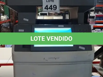 LOTE 449 - 01 IMPRESSORA MULTIFUNCIONAL MODELO X656DE MARCA LEXMARK. (NO ESTADO) ATENÇÃO! FAZER A VISITAÇÃO ANTES DE ARREMATAR, NÃO SABEMOS SE FUNCIONA, LEILÃO NÃO TEM GARANTIA E NEM DEVOLUÇÃO, SUJEITO A POSSÍVEIS AVARIAS VISÍVEIS/OCULTAS E/OU AUSÊNCIA DE COMPONENTES.