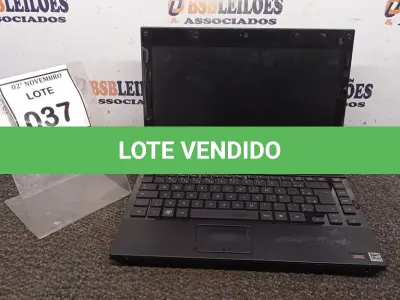 LOTE 037 - 01 NOTEBOOK MARCA HP. (NO ESTADO) ATENÇÃO! FAZER A VISITAÇÃO ANTES DE ARREMATAR, NÃO SABEMOS SE FUNCIONA, LEILÃO NÃO TEM GARANTIA E NEM DEVOLUÇÃO, SUJEITO A POSSÍVEIS AVARIAS VISÍVEIS/OCULTAS E/OU AUSÊNCIA DE COMPONENTES.