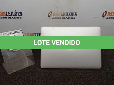 LOTE 010 - 01 MACBOOK APPLE. (NO ESTADO) ATENÇÃO! FAZER A VISITAÇÃO ANTES DE ARREMATAR, NÃO SABEMOS SE FUNCIONA, LEILÃO NÃO TEM GARANTIA E NEM DEVOLUÇÃO, SUJEITO A POSSÍVEIS AVARIAS VISÍVEIS/OCULTAS E/OU AUSÊNCIA DE COMPONENTES.