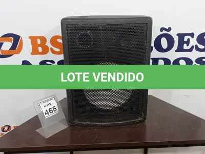 LOTE 465 - 01 CAIXA DE SOM PROFISSIONAL. (NO ESTADO) ATENÇÃO! FAZER A VISITAÇÃO ANTES DE ARREMATAR, NÃO SABEMOS SE FUNCIONA, LEILÃO NÃO TEM GARANTIA E NEM DEVOLUÇÃO, SUJEITO A POSSÍVEIS AVARIAS VISÍVEIS/OCULTAS E/OU AUSÊNCIA DE COMPONENTES.