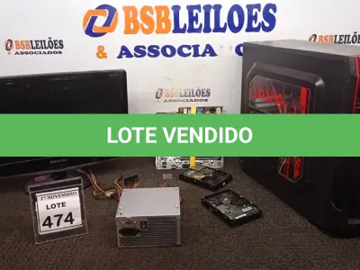 LOTE 474 - 01 CPU, 01 MONITOR, 01 PLACA MÃE, 02 HDS E 01 FONTE DE PC. (NO ESTADO) ATENÇÃO! FAZER A VISITAÇÃO ANTES DE ARREMATAR, NÃO SABEMOS SE FUNCIONA, LEILÃO NÃO TEM GARANTIA E NEM DEVOLUÇÃO, SUJEITO A POSSÍVEIS AVARIAS VISÍVEIS/OCULTAS E/OU AUSÊNCIA DE COMPONENTES.