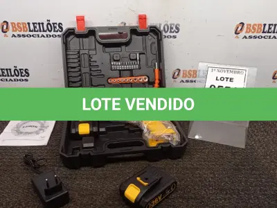 LOTE 055 - 01 PARAFUSADEIRA 36V DUAS BATERIAS COM MALETA E BITS (PRODUTO NOVO). (NO ESTADO) ATENÇÃO! FAZER A VISITAÇÃO ANTES DE ARREMATAR, NÃO SABEMOS SE FUNCIONA, LEILÃO NÃO TEM GARANTIA E NEM DEVOLUÇÃO, SUJEITO A POSSÍVEIS AVARIAS VISÍVEIS/OCULTAS E/OU AUSÊNCIA DE COMPONENTES.